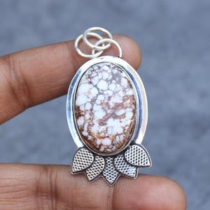 Wild Horse Jasper Pendant: Oval Gemstone, 925 Sterling Silver