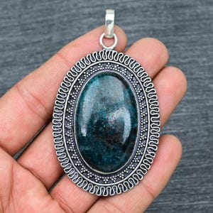 Handmade Apatite Pendant: 925 Sterling Silver Gemstone Jewelry