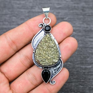 Einzigartige Pyrit Druzy Anhänger Pyrit Druzy Edelstein Handgemacht 925 Sterling Silber Schmuck Anhänger Für Frauen Geschenke Edelstein Schmuck Für Sie
