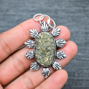 Fabulous Pyrite Druzy Pendant Pyrite Druzy Gemstone Handmade 925 Sterling Silver Jewelry Pendant For Women&#39;s Gifts Gemstone Jewelry For Her