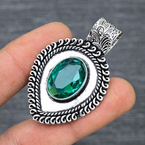 Faceted Apatite Pendant: Handmade 925 Sterling Silver Gemstone Jewelry