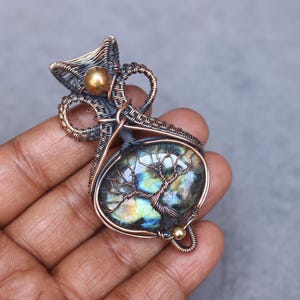 Beautiful Tree Of Life Labradorite Copper Wire Wrap Pendant Copper Wire Wrap Pendant Jewelry Boho Pendant Gemstone Pendant Gift For Her