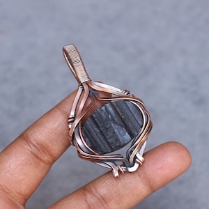 Fabulous Black Tourmaline Druzy Pendant Handmade Copper Wire Wrap Pendant Jewelry Boho Pendant Gemstone Pendant For Gift Pendant Necklace