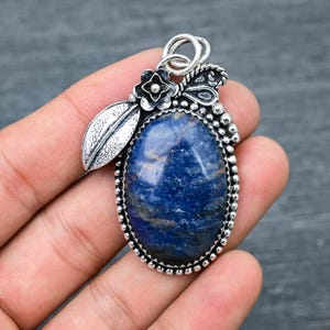 Gorgeous Sodalite Moonstone Gemstone 925 Starling Silver Pendant Jewelry Pendant Christmas Gift Pendant Oxidize Handwork Pendant For Gift