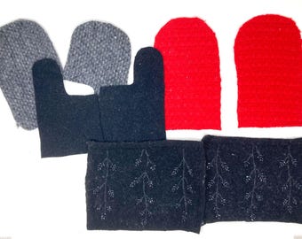Felted Wool Mitten Sewing Kit, Pattern, Women's Medium (PDF Pattern)