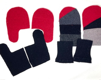 Felted Wool Sweater Mitten Sewing Kit and Pattern (PDF Pattern)