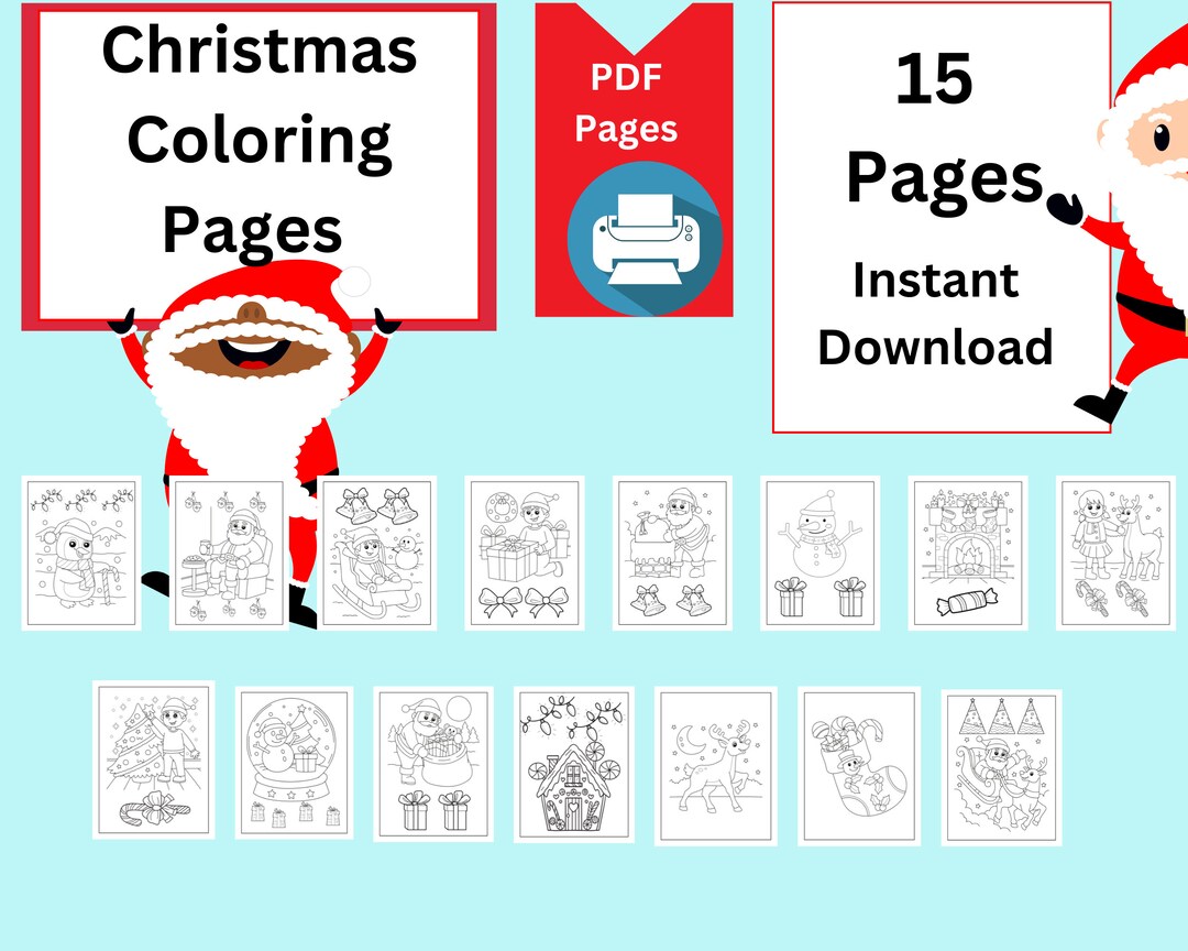 Christmas Coloring Pages, Printable Coloring Pages for Kids, Christmas ...