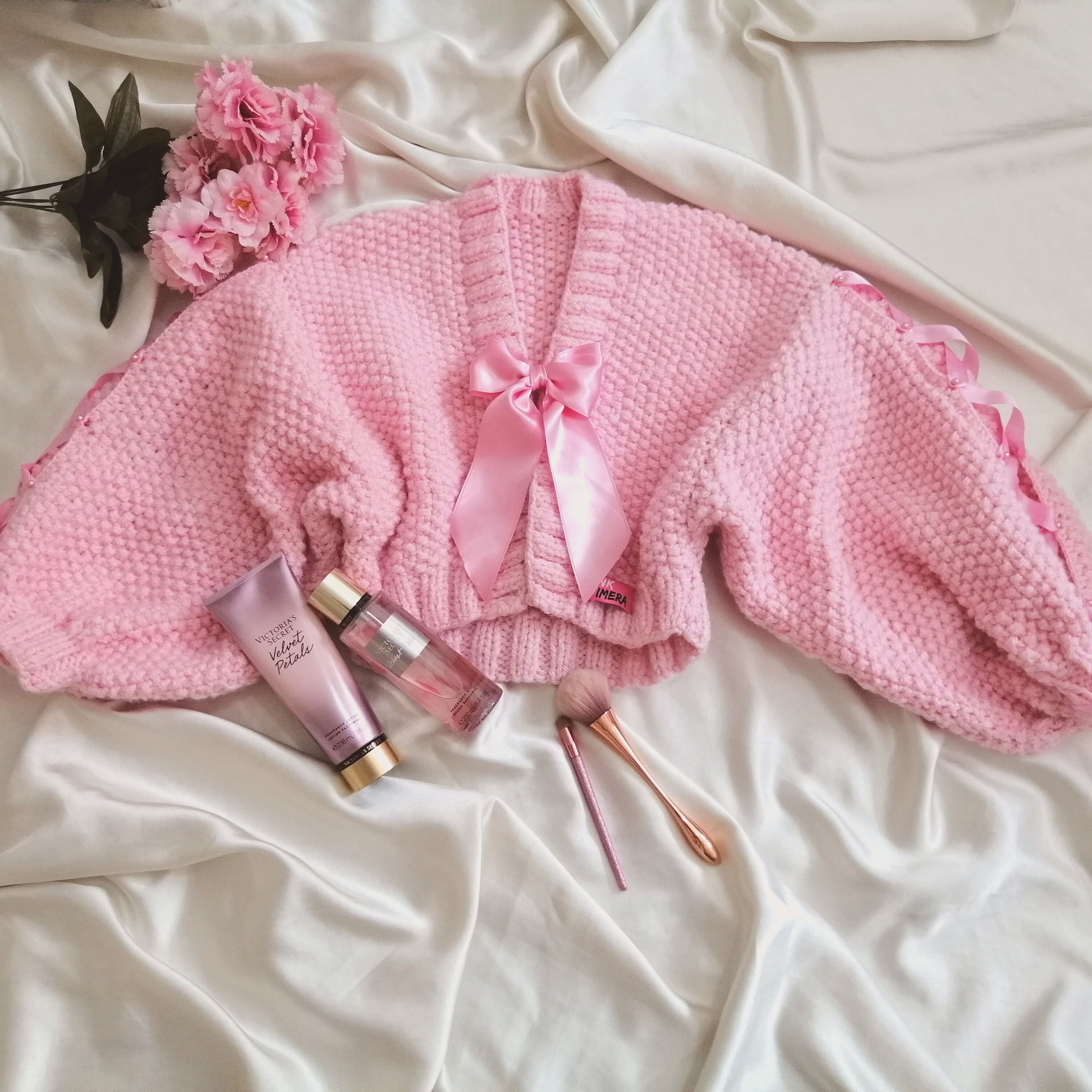 épine piping ribbon cardigan pink RUI_様épine piping ribbon cardigan pink