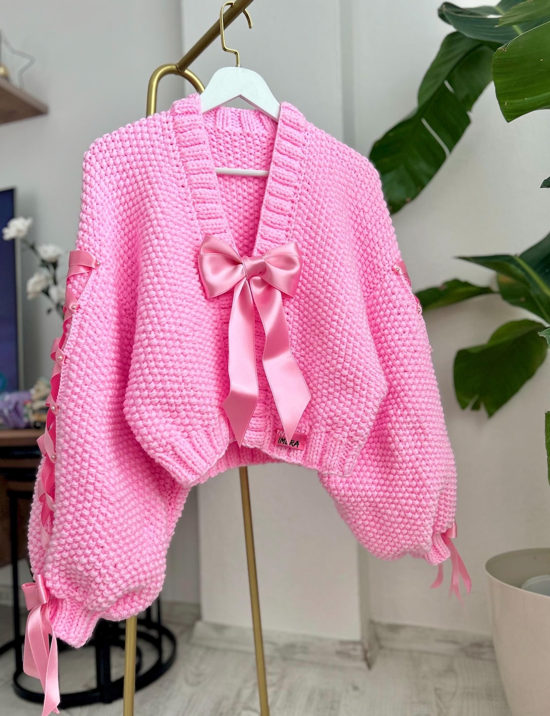 トップス Lacey ribbon cardigan Pink il_1080xN.6523914409_n4zl.jpg