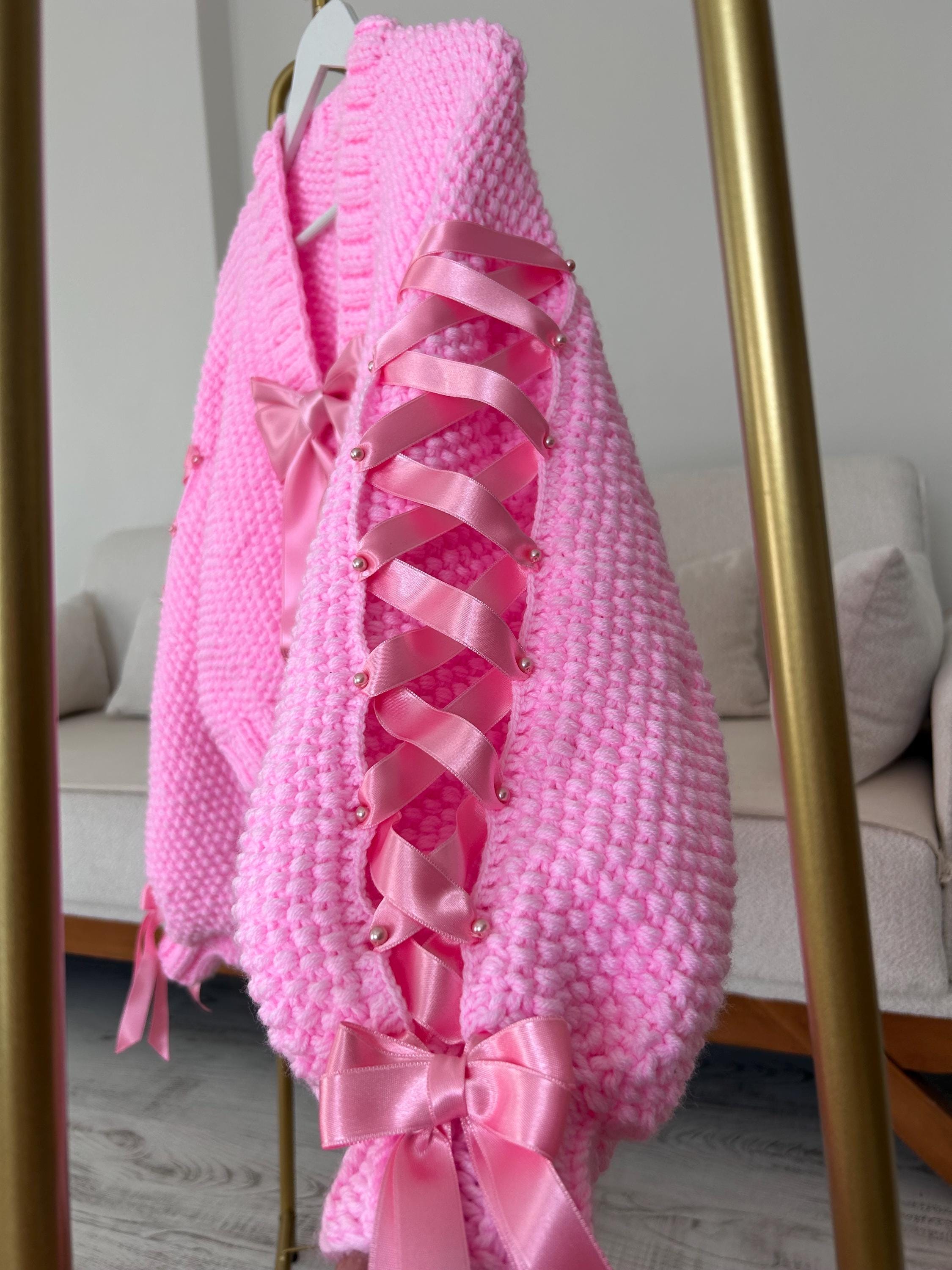 épine ribbon piping cardigan pink epine épine ribbon piping cardigan pink
