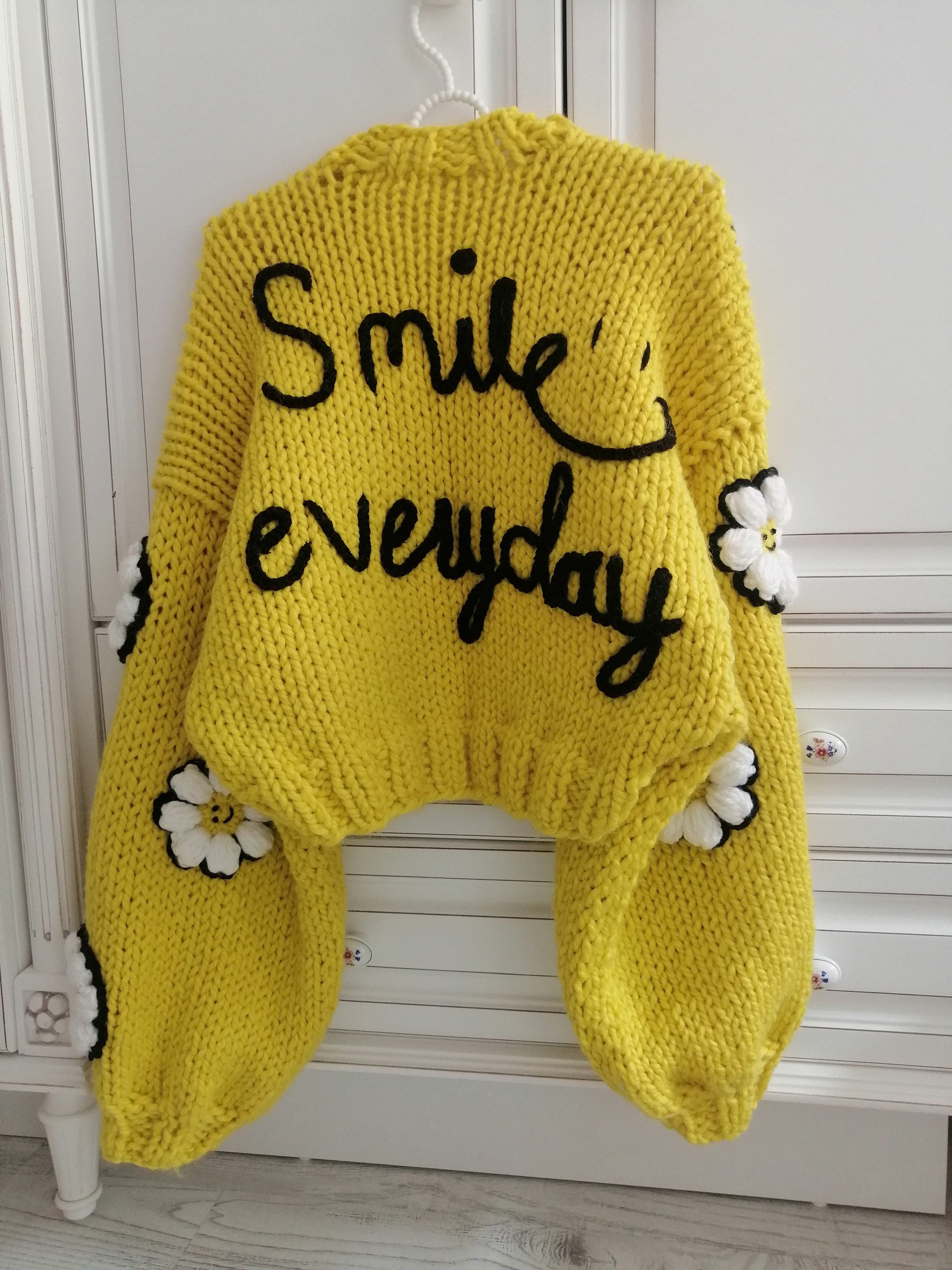 Yellow Flower Cardigan - Etsy