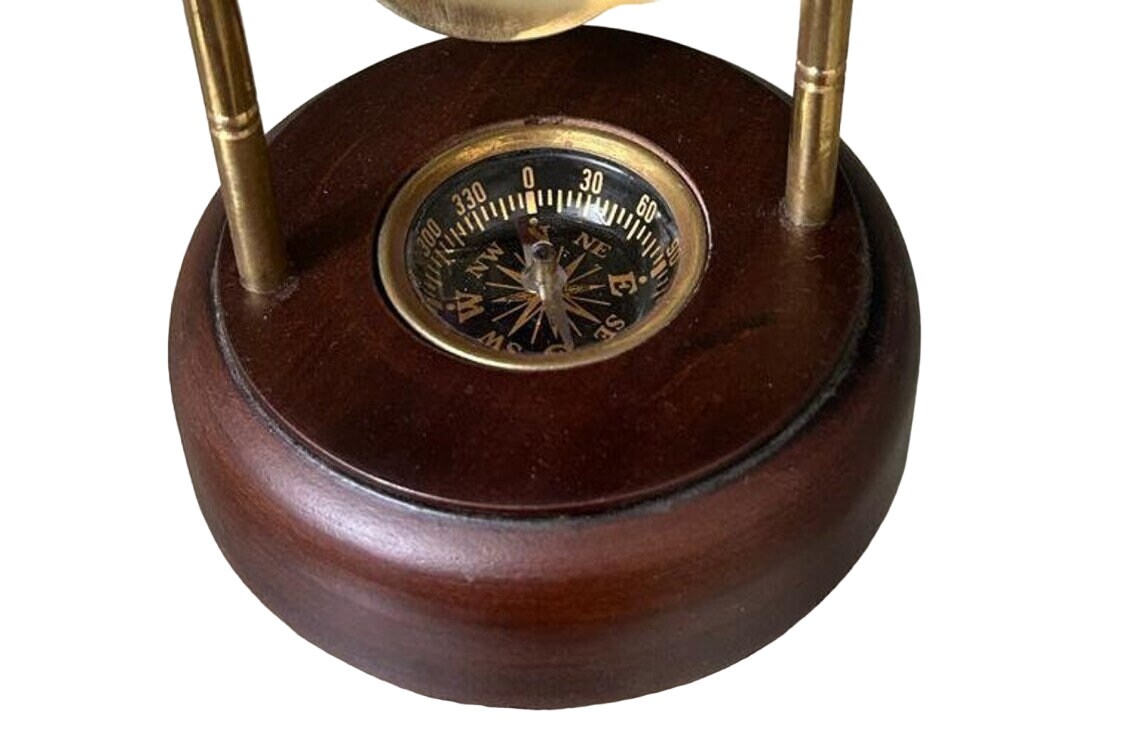 Hourglass, Sand Timer With Wooden Base, Rotating Nautical Hour Glass