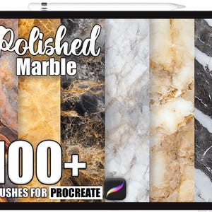 100+ Procreate Polished Marble Brushes, Realistic Texture Brushes for Procreate, Instant Digital Download