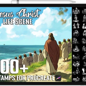 100+ Procreate Life of Jesus Christ Scene Stamps, Realistic Brushes for Procreate, Instant Digital Download
