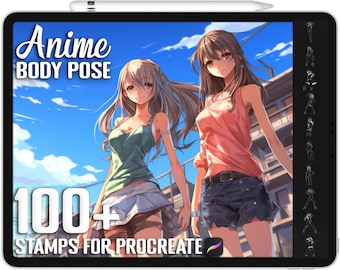 100+ Procreate Anime Body Pose Stempel, Anime Body Pose Pinsel für Procreate, sofortiger digitaler Download
