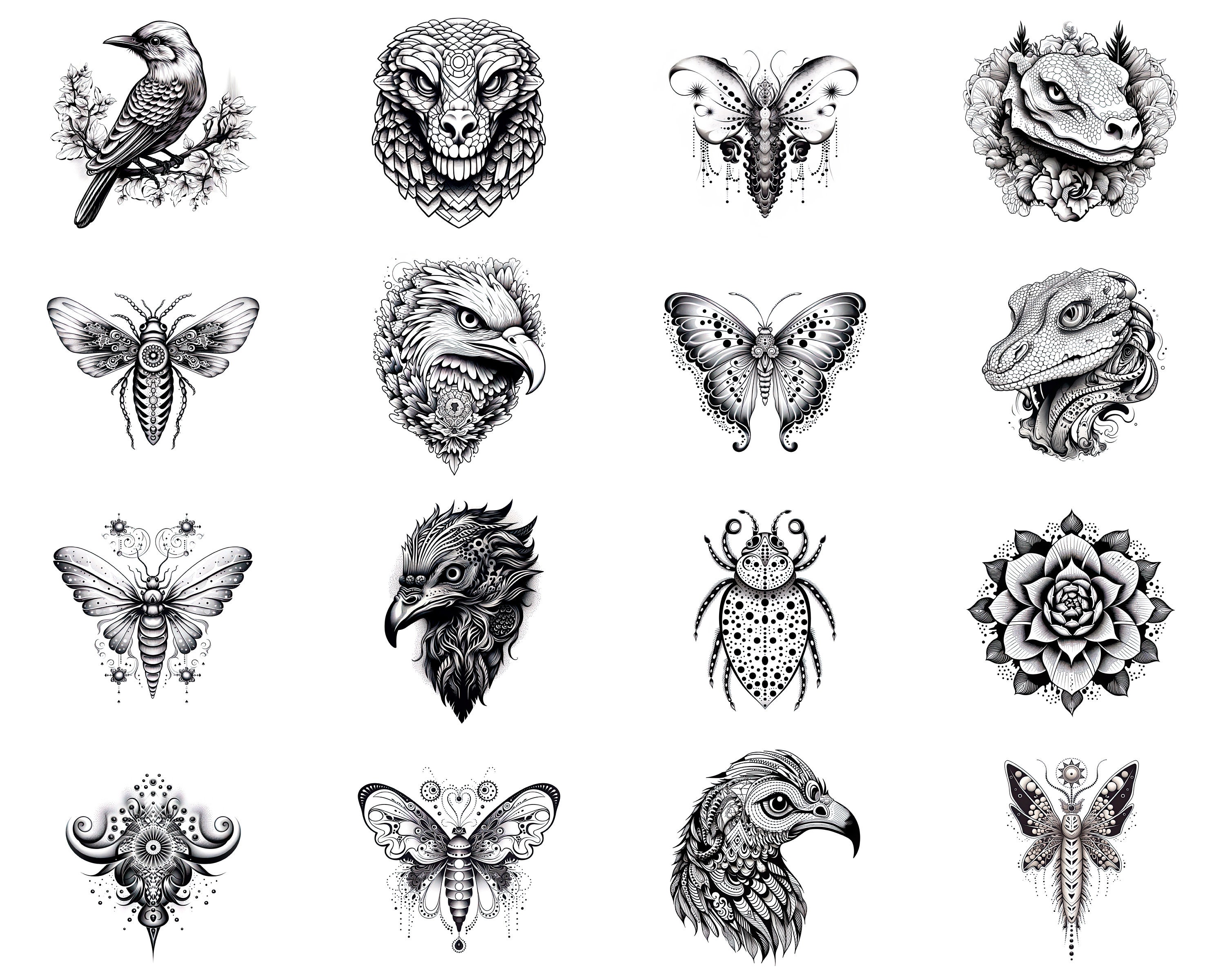 100+ Procreate Dotwork Tattoo Stamps, Tattoo Guide Brushes for ...
