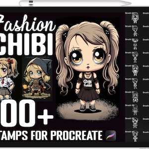 100+ Procreate Chibi Fashion Dressing Stamps, Chibi Fashion Brushes for Procreate, Instant Digital Download