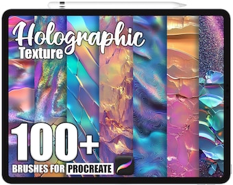 100+ Procreate Holographic Texture Brushes, Realistic Texture Brushes for Procreate, Instant Digital Download