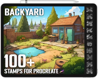 100+ Procreate Backyard Stamps, Backyard Guide Brushes for Procreate, Instant Digital Download