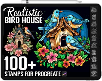 100+ Procreate Bird House Stamps, Nest Brushes for Procreate, Instant Digital Download
