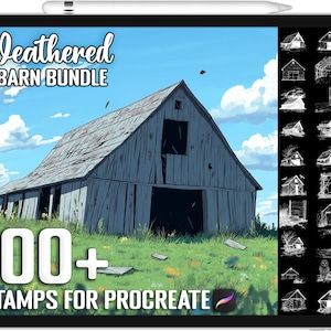 100+ Procreate Abandoned & Weathered Barn Scene Stamps, Realistic Brushes for Procreate, Instant Digital Download