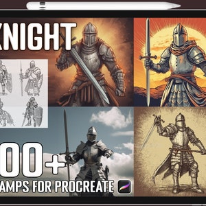Procreate Knight Stamps, Knight Brushes for Procreate, Instant Digital Download