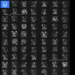 100+ Procreate Dragon Stamps, Dragon Brushes for Procreate, Instant ...