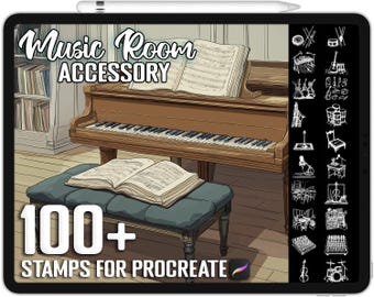 100+ Procreate Music Room Accessory Stamps, Realistic Brushes for Procreate, Instant Digital Download