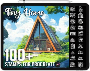 100+ Procreate Tiny Home, Brushes for Procreate, Instant Digital Download