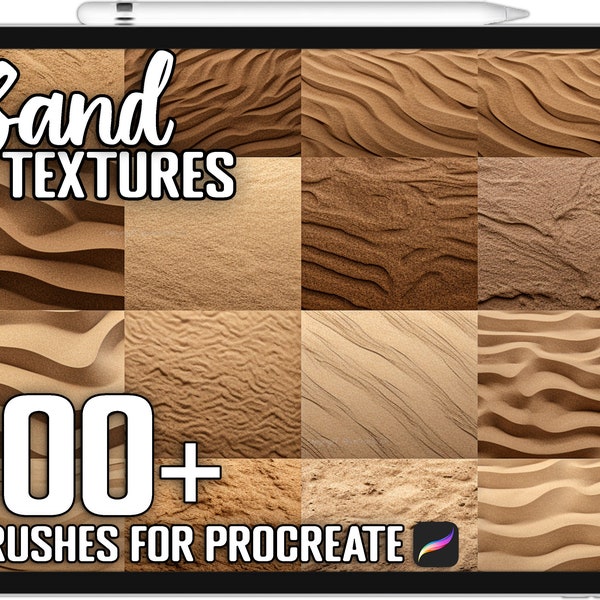 Plus de 100 pinceaux à texture de sable procréés, pinceaux réalistes pour procréer, téléchargement numérique instantané