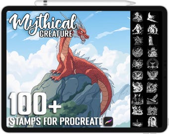 100+ Procreate Mythical Creature Stamps, Brushes for Procreate, Instant Digital Download
