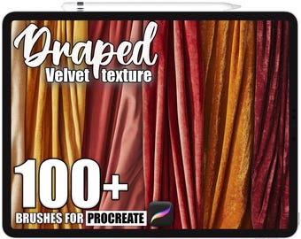 100+ Procreate Draped Velvet Brushes, Realistic Texture Brushes for Procreate, Instant Digital Download