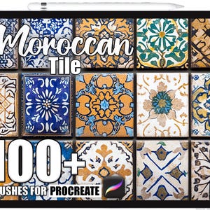 100+ Procreate Moroccan Tile Brushes, Realistic Texture Brushes for Procreate, Instant Digital Download