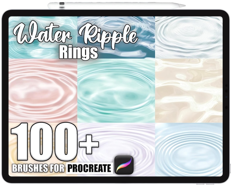 100+ Procreate Water Ripple Rings Brushes, Realistic Texture Brushes ...