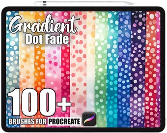 Más de 100 pinceles de degradado de puntos para Procreate, pinceles de textura realistas para Procreate, descarga digital instantánea