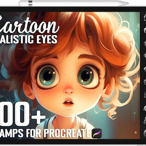 100+ Procreate Cartoon Eye Stamps, Cartoon Eye Guide Brushes for Procreate, Instant Digital Download