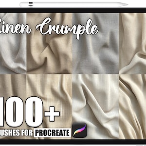 100+ Procreate Linen Crumple Brushes, Realistic Texture Brushes for Procreate, Instant Digital Download
