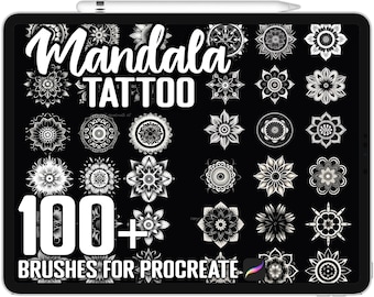 Plus de 100 timbres de tatouage Mandala procréés, paquet de guides de tatouage Mandala pour procréer, téléchargement numérique instantané