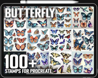 100+ Procreate Butterfly Stamps, Unique Butterfly Guide Brushset Bundle for Procreate, Instant Digital Download