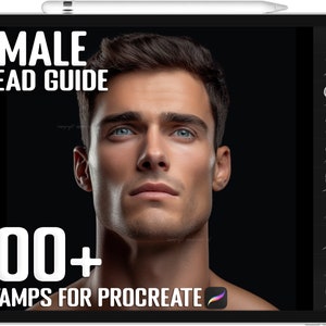 100+ Procreate Male Head Guide Stamps, Male Head Guide Brushes for Procreate, Instant Digital Download