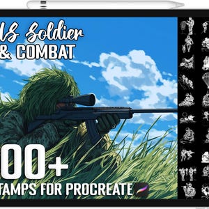 100+ Procreate US Soldier & Combat Stamps, Realistic Brushes for Procreate, Instant Digital Download