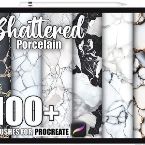 100+ Procreate Shattered Porcelain Brushes, Realistic Texture Brushes for Procreate, Instant Digital Download