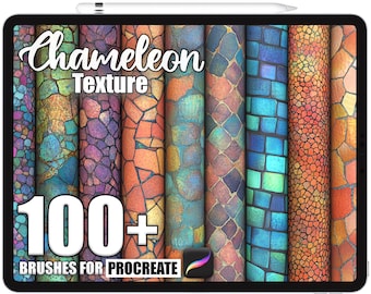 100+ Procreate Chameleon Texture Brushes, Realistic Texture Brushes for Procreate, Instant Digital Download