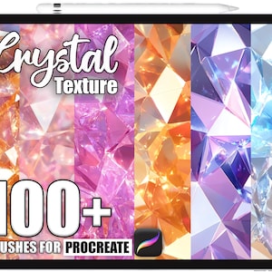 100+ Procreate Crystal Texture Brushes, Realistic Texture Brushes for Procreate, Instant Digital Download