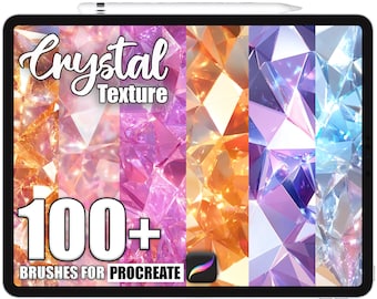 100+ Procreate Crystal Texture Brushes, Realistic Texture Brushes for Procreate, Instant Digital Download