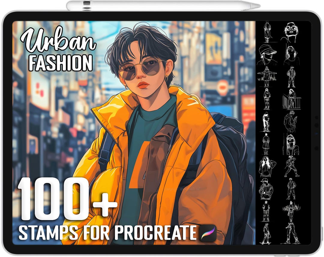 100+ Procreate Urban Fashion Stamps, Street Style Figure Brushes for ...