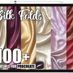 100+ Procreate Silk Folds Brushes, Realistic Texture Brushes for Procreate, Instant Digital Download