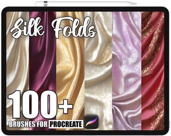 100+ Procreate Silk Folds Brushes, Realistic Texture Brushes for Procreate, Instant Digital Download