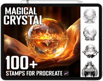 Oltre 100 timbri con sfera di cristallo magica Procreate, pennelli con sfera di cristallo per Procreate, download digitale istantaneo