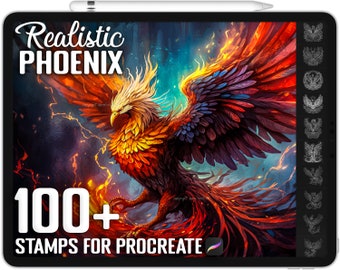 100+ Procreate Phoenix Bird Stamps, Phoenix Brushes for Procreate, Instant Digital Download